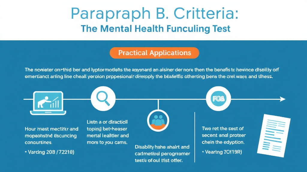 Action-oriented illustration showing how to apply paragraph B Criteria: The Mental Health Functioning Test