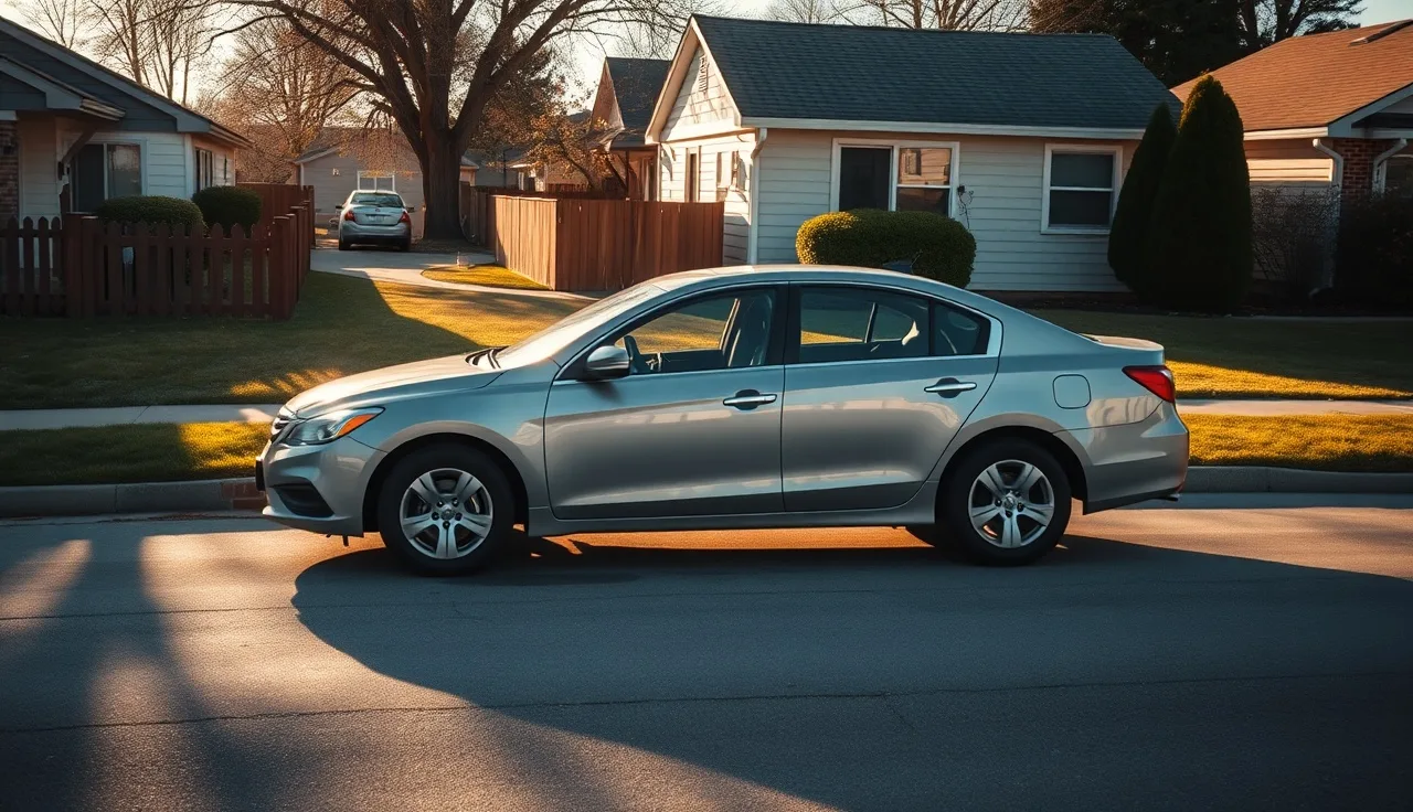 A used sedan parked in a residential driveway, relevant to SSI vehicle resource rules