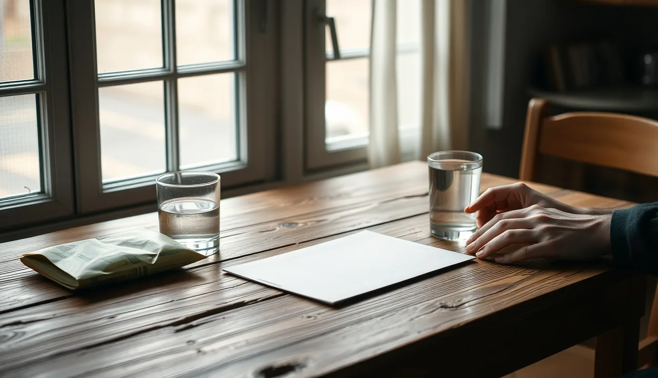 Envelope and folded document on a kitchen table representing SSI back pay installment notice