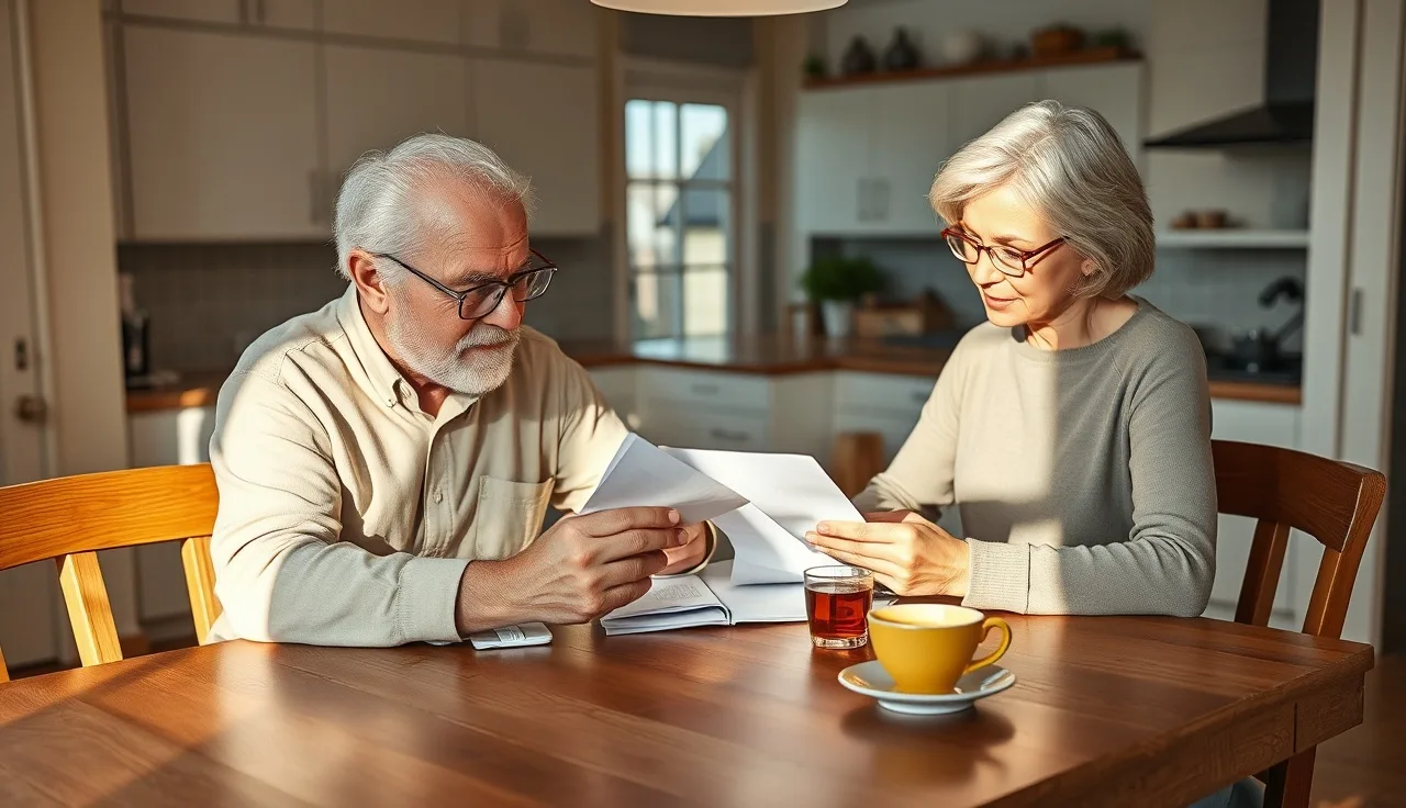 Family members reviewing special needs trust documents together at a home kitchen table