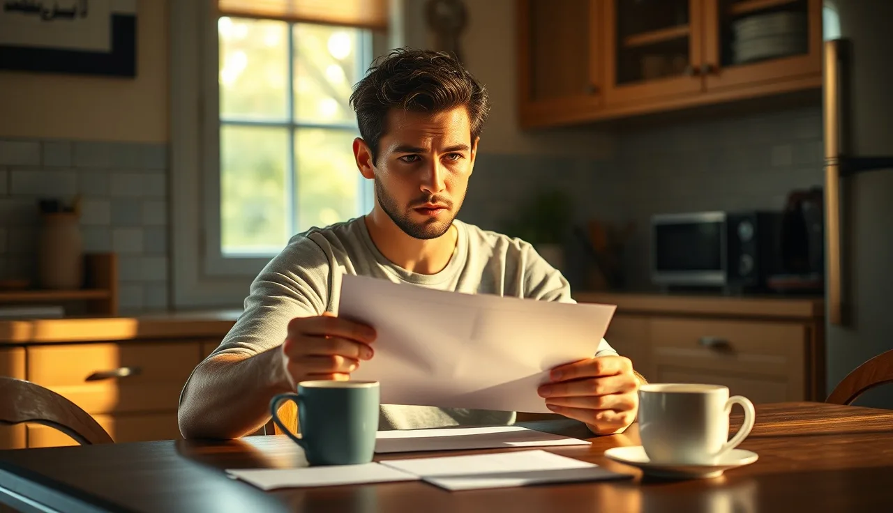 Person reading a Social Security overpayment notice at their kitchen table