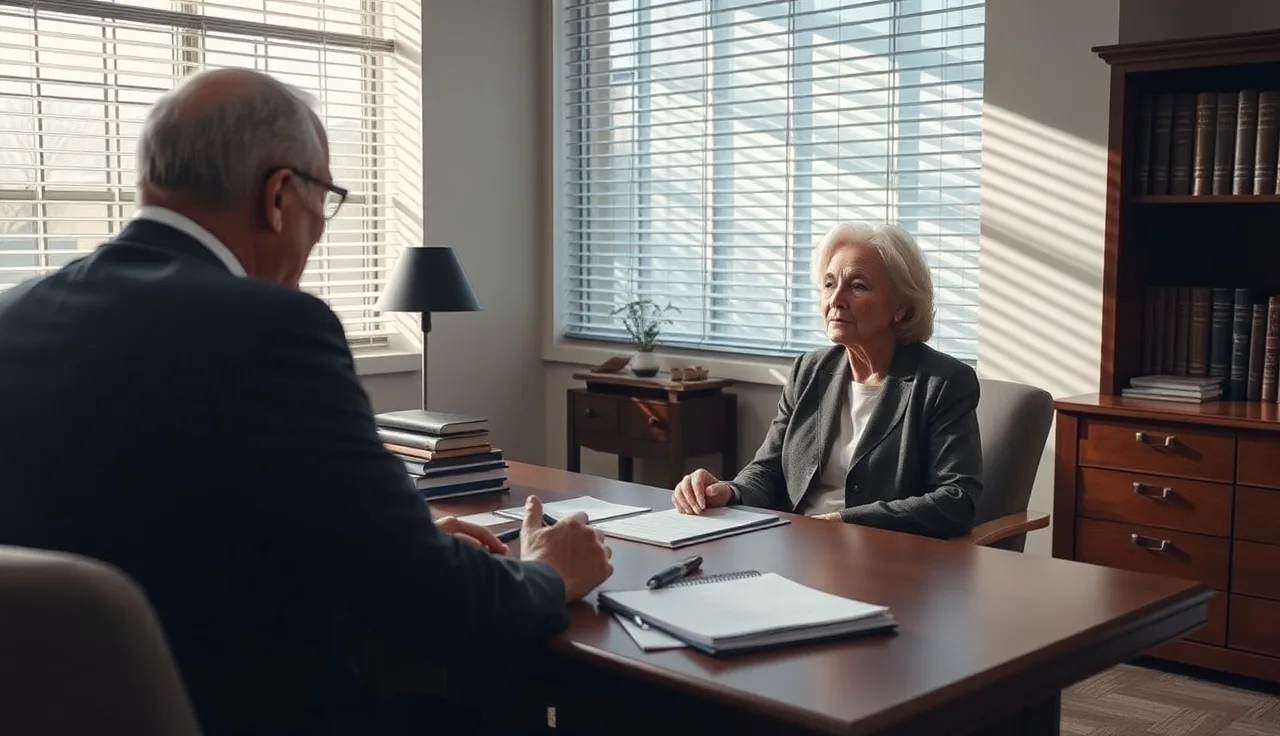 Woman consulting with a disability attorney at a sunlit desk in an Ohio office