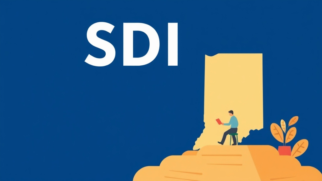 Illustration breaking down the fundamentals of SSDI in Indiana: Offices, Processing Times, and How to Apply