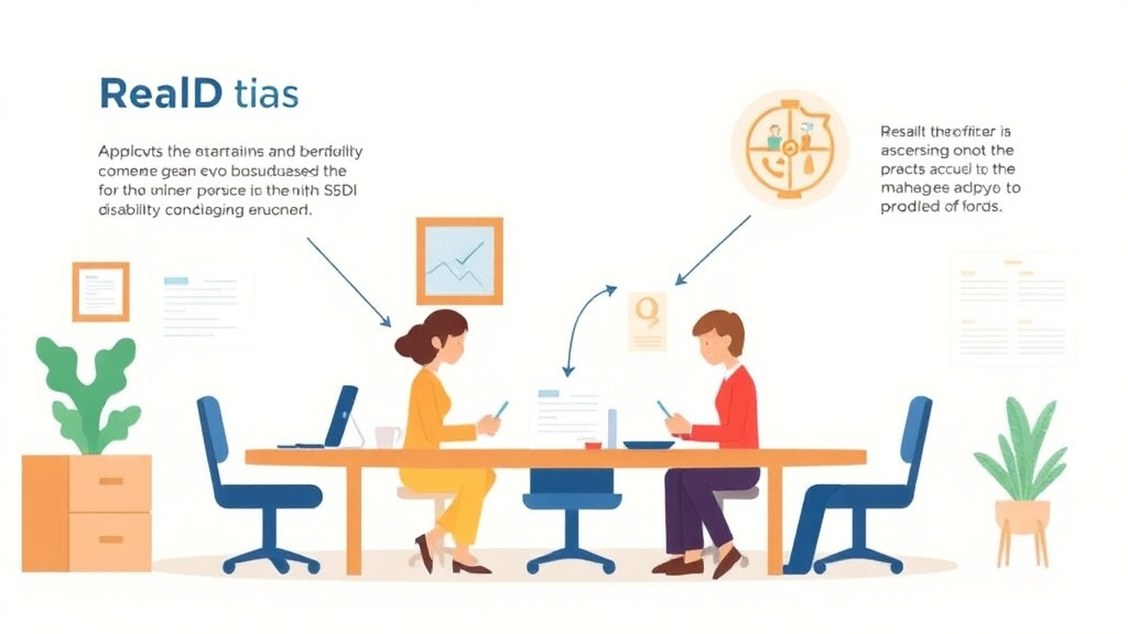 Action-oriented illustration showing how to apply SSDI in Massachusetts: Offices, Processing Times, and How to Apply