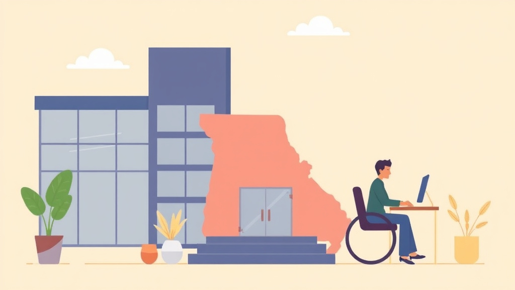 Educational graphic covering the essentials of SSDI in Missouri: Offices, Processing Times, and How to Apply