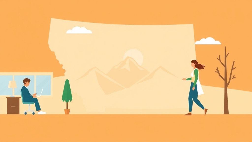 A professional illustration depicting SSDI in Montana: Offices, Processing Times, and How to Apply