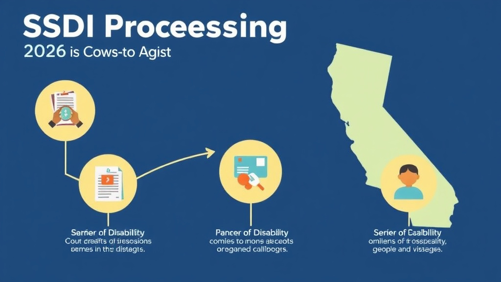 Action-oriented illustration showing how to apply SSDI Processing Times in California (2026): How Long to Wait