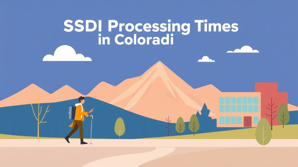 Educational graphic covering the essentials of SSDI Processing Times in Colorado (2026): How Long to Wait