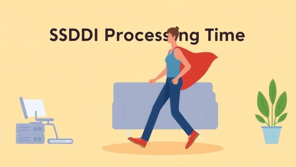 Educational graphic covering the essentials of SSDI Processing Times in Kansas (2026): How Long to Wait
