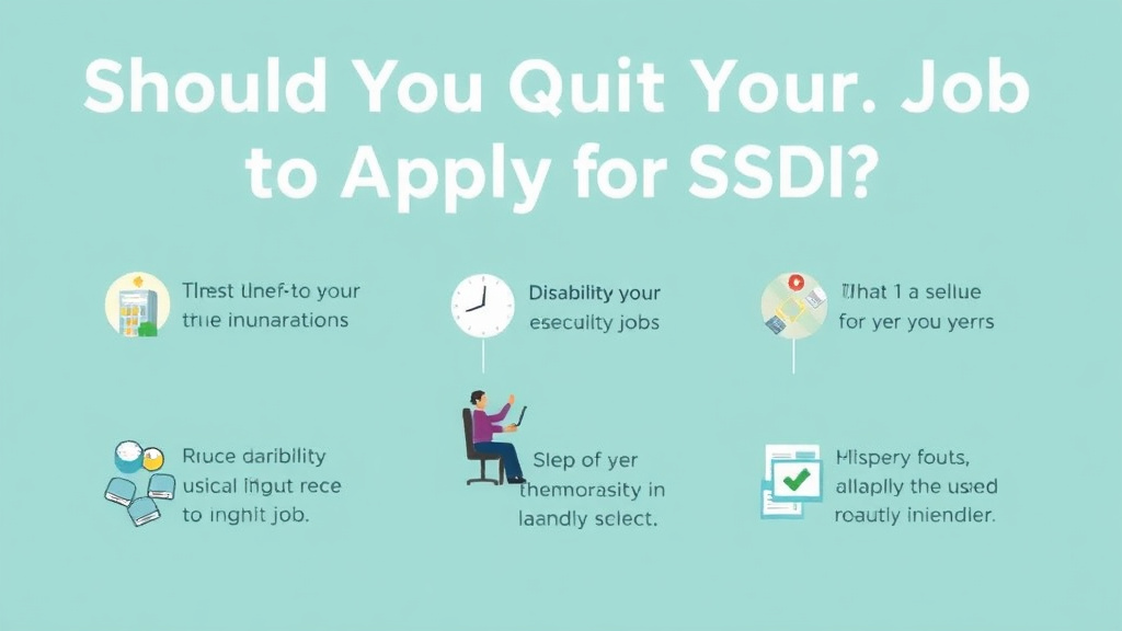 Action-oriented illustration showing how to apply should You Quit Your Job to Apply for SSDI?