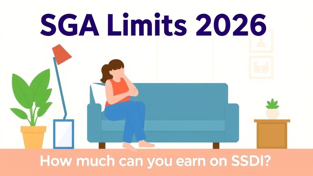 Visual overview of SGA Limits 2026: How Much Can You Earn on SSDI? with key concepts highlighted