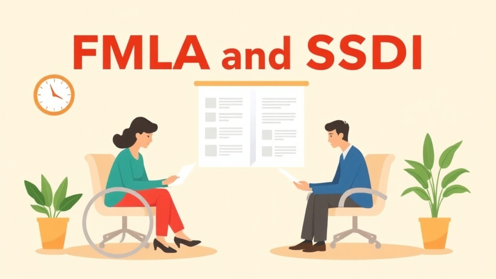Educational graphic covering the essentials of FMLA and SSDI: Using Leave Before Filing for Disability