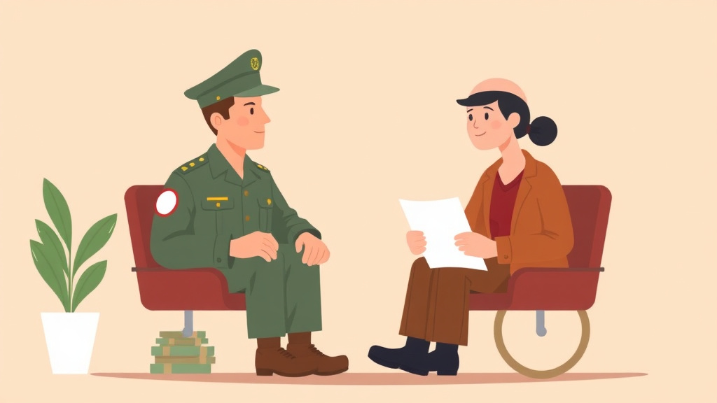 An informative visual explaining military Retirement Pay and SSDI: Can You Collect Both? for beginners and professionals