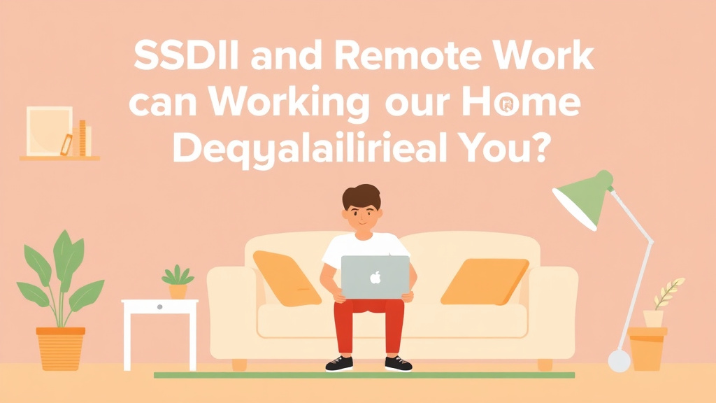 A professional illustration depicting SSDI and Remote Work: Can Working from Home Disqualify You?