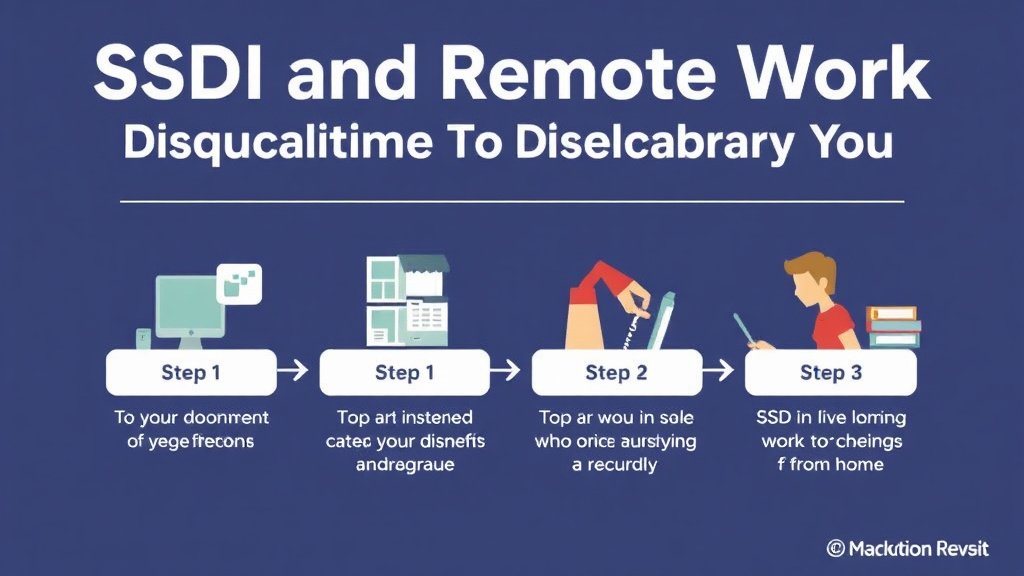 Action-oriented illustration showing how to apply SSDI and Remote Work: Can Working from Home Disqualify You?