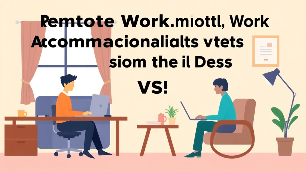 A professional illustration depicting remote Work Accommodations vs SSDI: Making the Decision