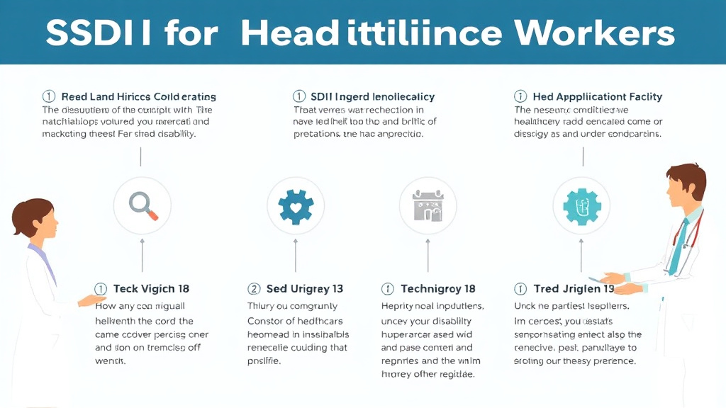 Process flow illustration for putting SSDI for Healthcare Workers: Qualifying Conditions and Application Tips into action