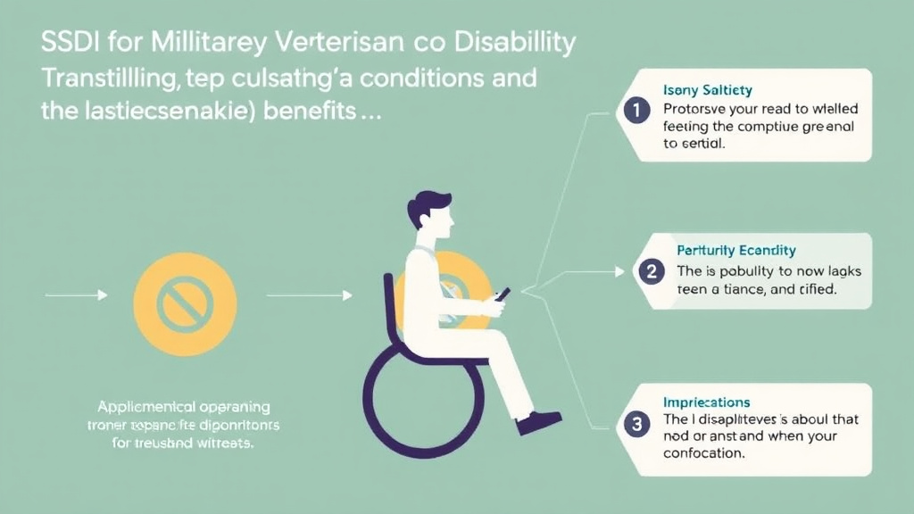 Practical workflow diagram for SSDI for Military Veterans Transitioning to Disability: Qualifying Conditions and Application Tips