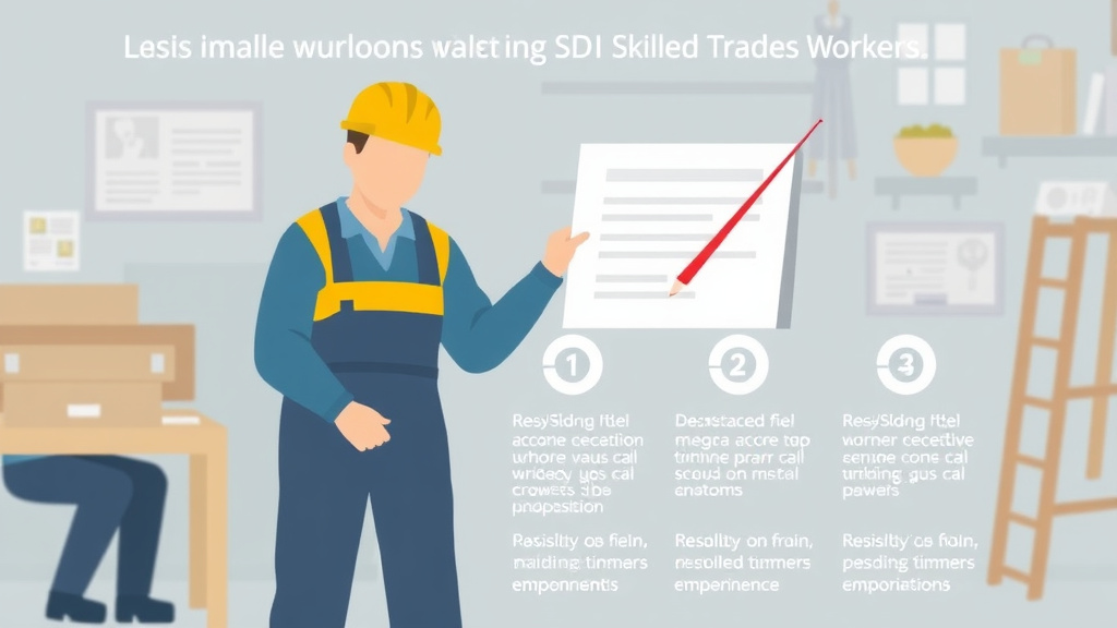 Process flow illustration for putting SSDI for Skilled Trades Workers: Qualifying Conditions and Application Tips into action
