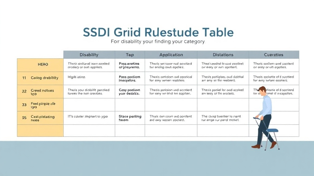 Illustration breaking down the fundamentals of SSDI Grid Rules Table: Finding Your Category