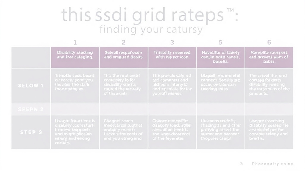 Action-oriented illustration showing how to apply SSDI Grid Rules Table: Finding Your Category