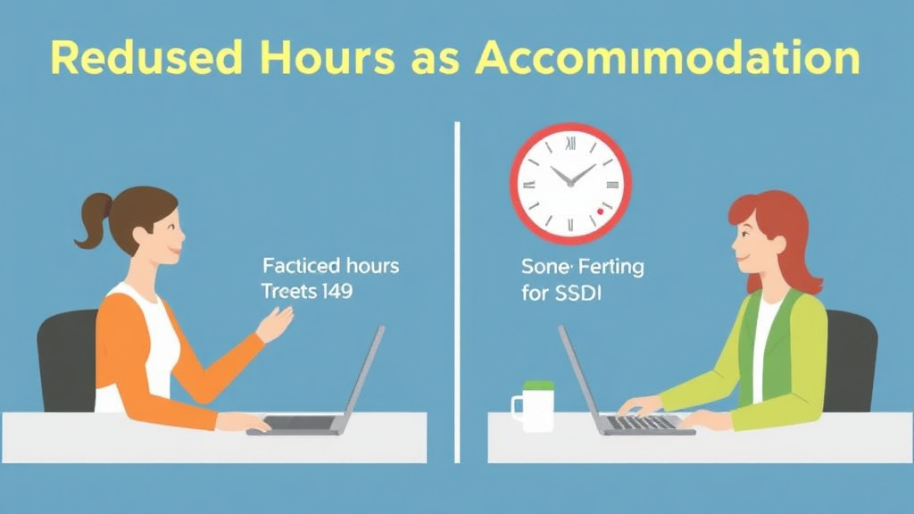 Process flow illustration for putting reduced Hours as Accommodation vs Filing for SSDI into action