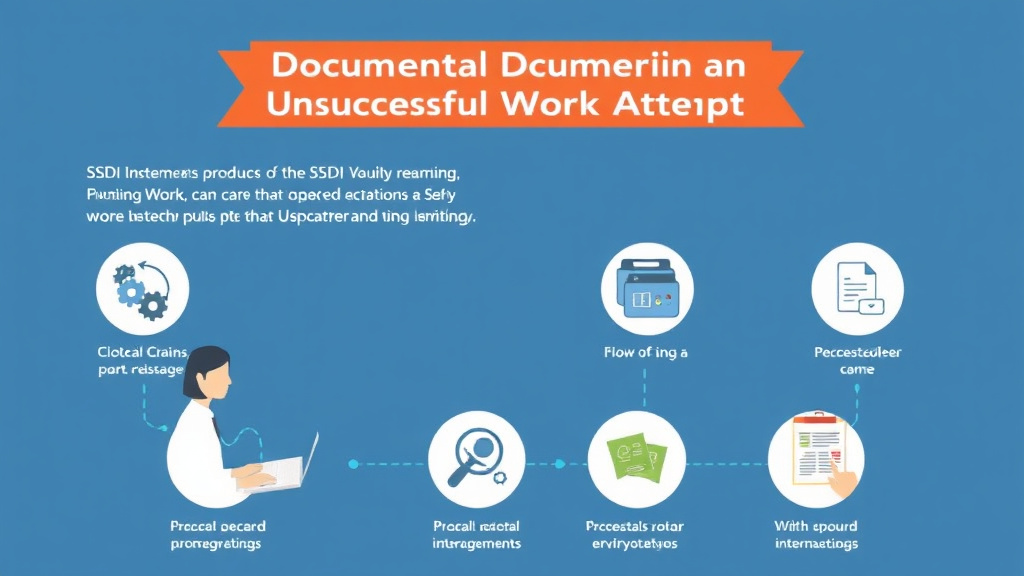 Process flow illustration for putting documenting an Unsuccessful Work Attempt for SSDI into action