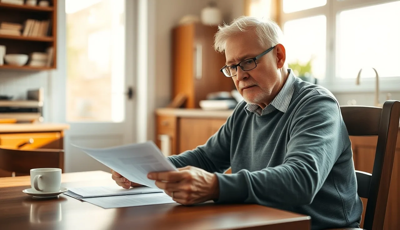 Person with a leg brace reviewing SSDI trial work period paperwork at home
